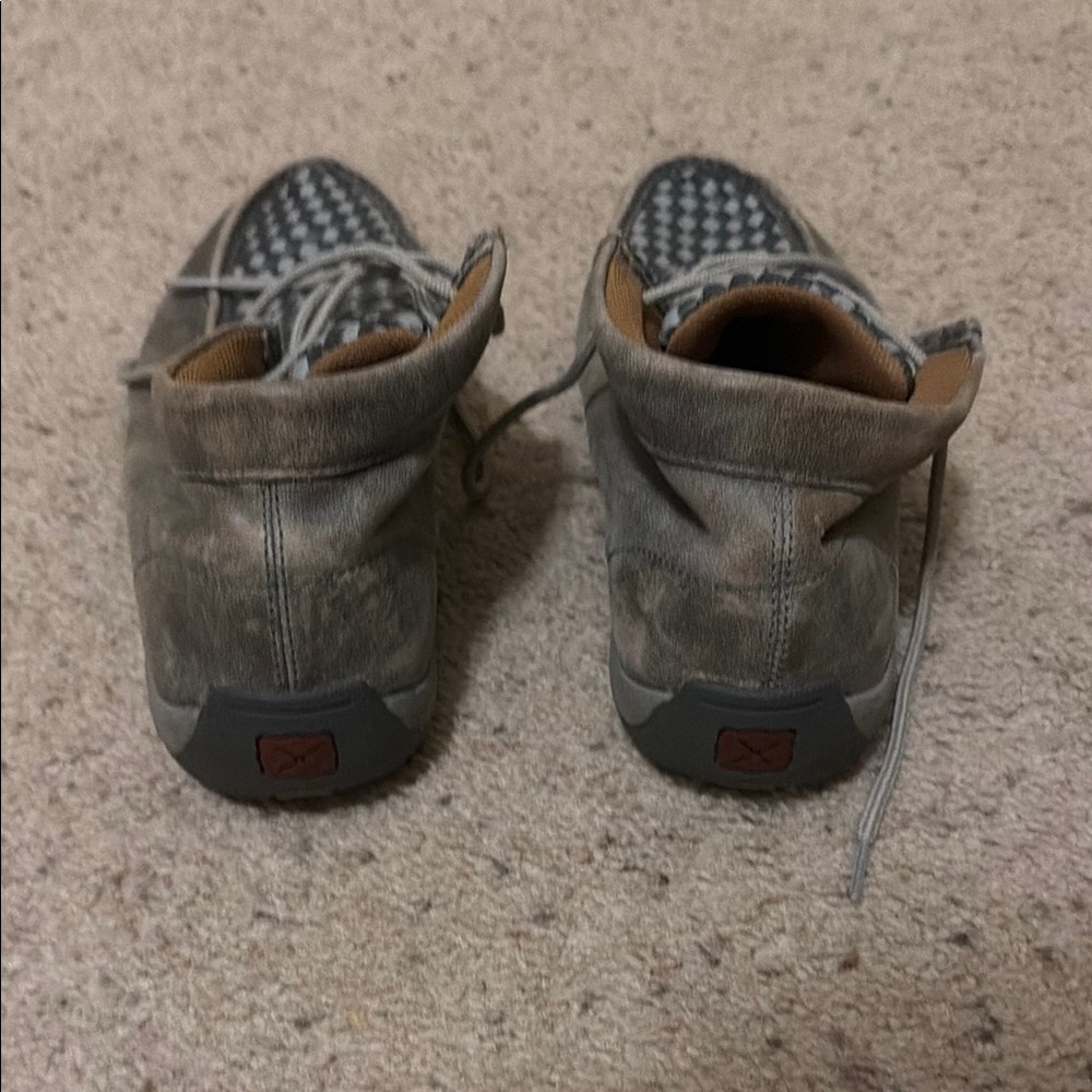 Twisted X Gray Checkered Loafers - Picture 4 of 5
